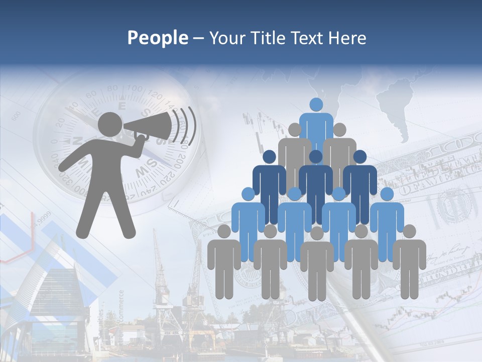 A Compass, Money, And A Pen On Top Of A Map PowerPoint Template