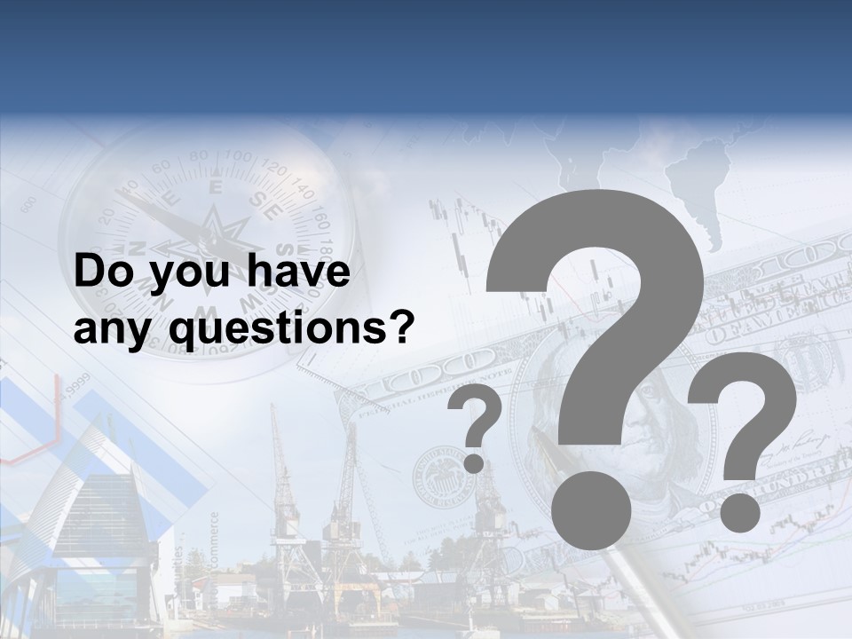 A Compass, Money, And A Pen On Top Of A Map PowerPoint Template