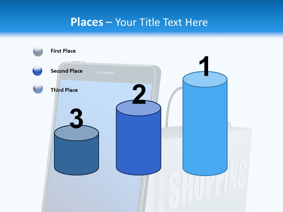 A Smart Phone Sitting Next To A Shopping Bag PowerPoint Template