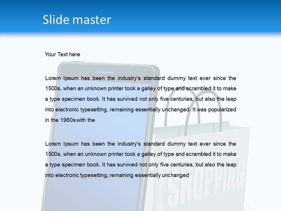 A Smart Phone Sitting Next To A Shopping Bag PowerPoint Template