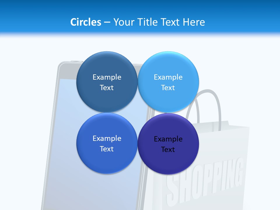 A Smart Phone Sitting Next To A Shopping Bag PowerPoint Template