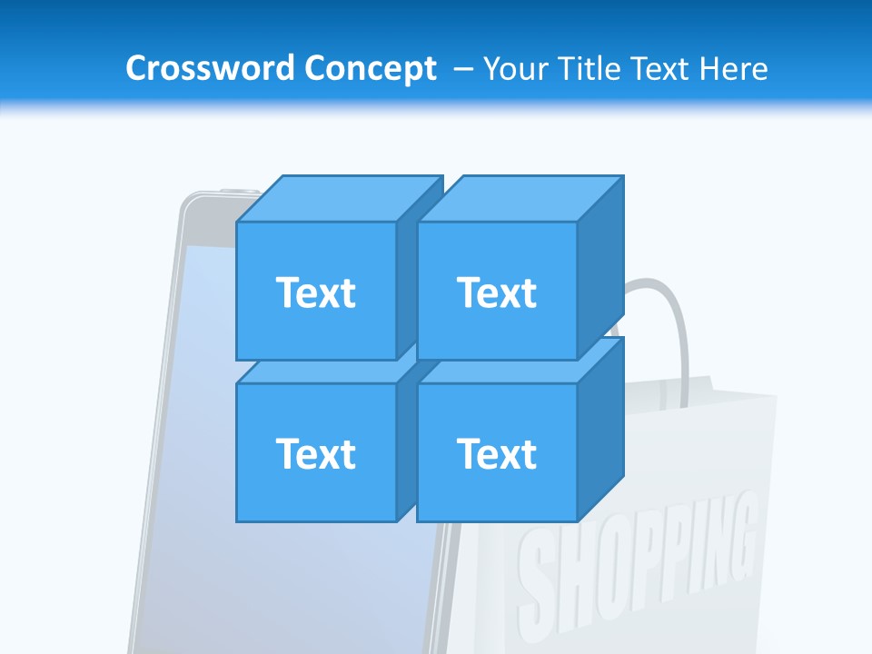A Smart Phone Sitting Next To A Shopping Bag PowerPoint Template