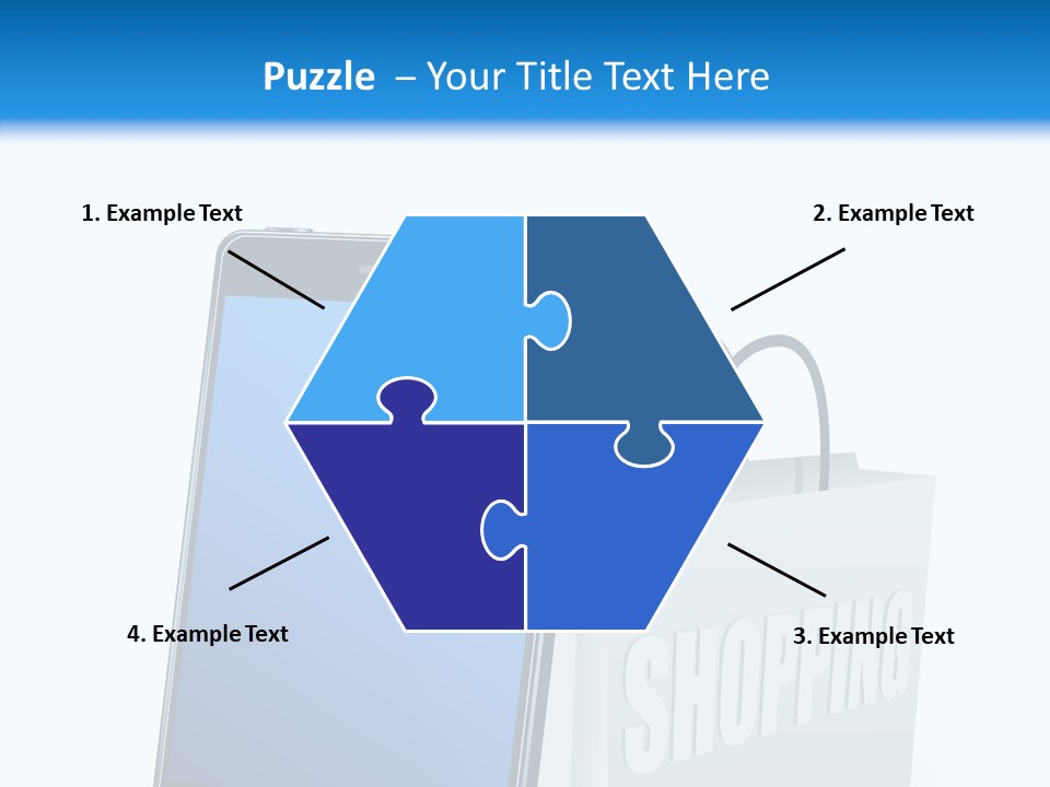 A Smart Phone Sitting Next To A Shopping Bag PowerPoint Template