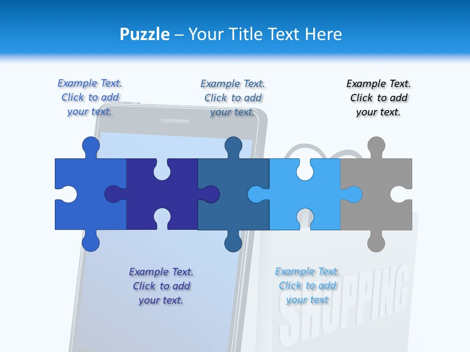 A Smart Phone Sitting Next To A Shopping Bag PowerPoint Template