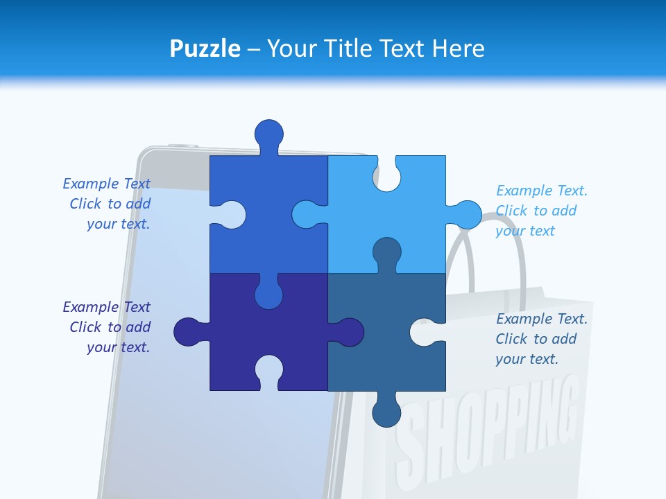 A Smart Phone Sitting Next To A Shopping Bag PowerPoint Template