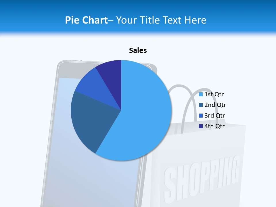 A Smart Phone Sitting Next To A Shopping Bag PowerPoint Template