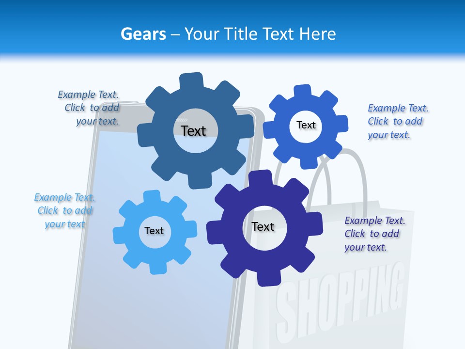 A Smart Phone Sitting Next To A Shopping Bag PowerPoint Template