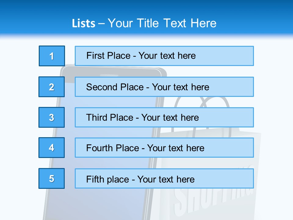 A Smart Phone Sitting Next To A Shopping Bag PowerPoint Template