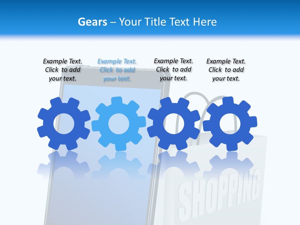 A Smart Phone Sitting Next To A Shopping Bag PowerPoint Template