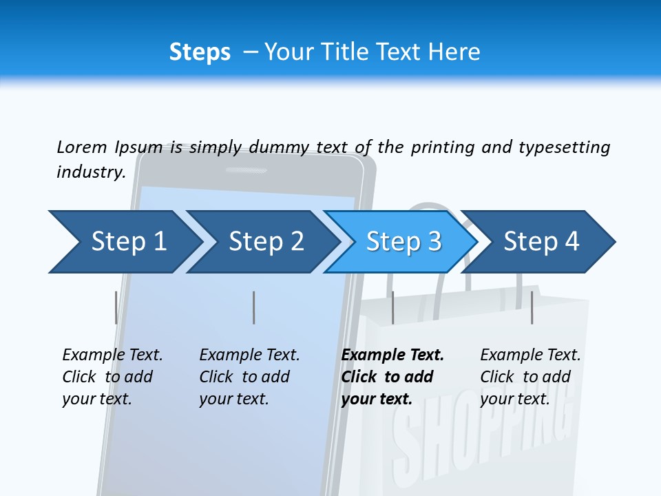 A Smart Phone Sitting Next To A Shopping Bag PowerPoint Template