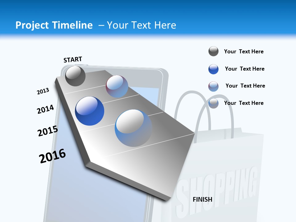 A Smart Phone Sitting Next To A Shopping Bag PowerPoint Template