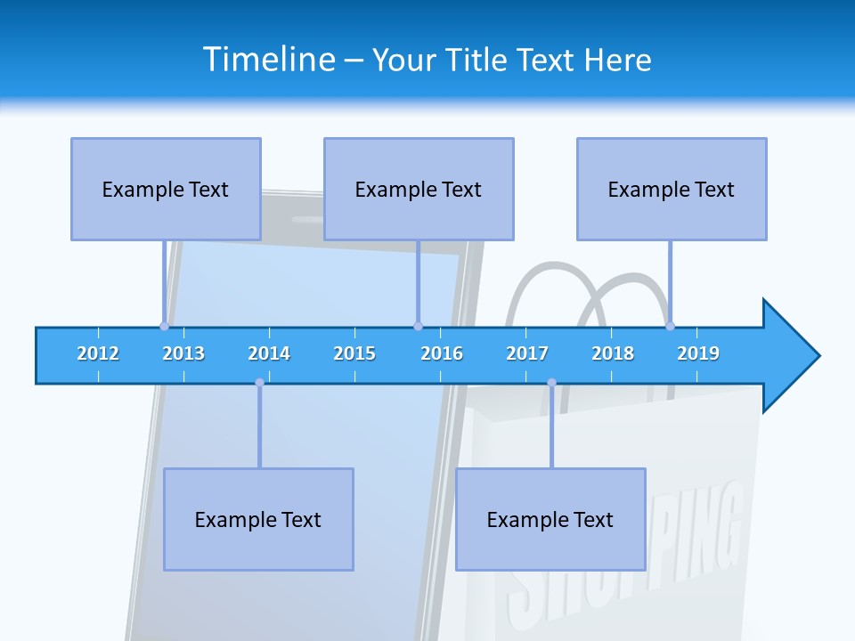 A Smart Phone Sitting Next To A Shopping Bag PowerPoint Template