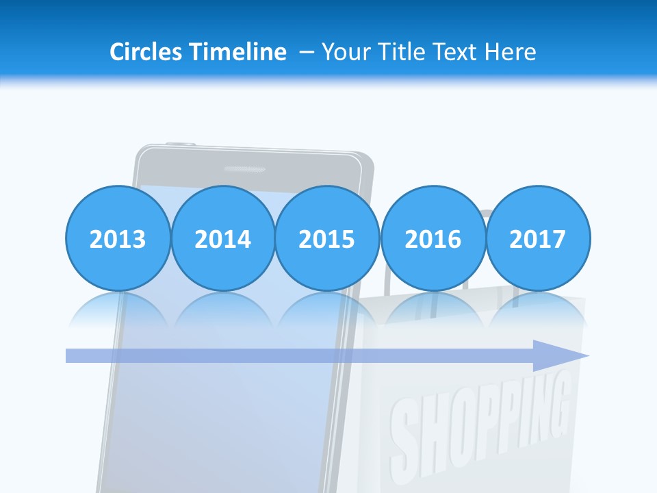 A Smart Phone Sitting Next To A Shopping Bag PowerPoint Template