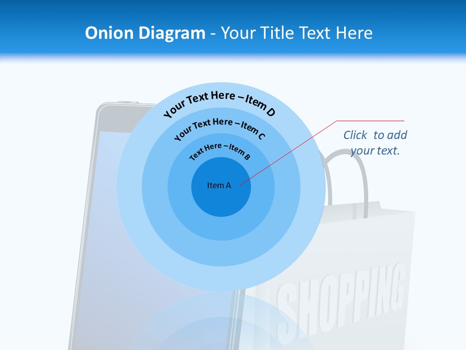 A Smart Phone Sitting Next To A Shopping Bag PowerPoint Template