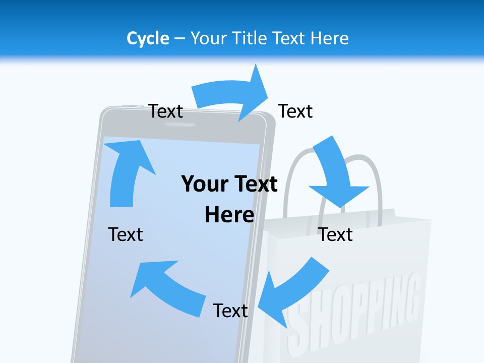 A Smart Phone Sitting Next To A Shopping Bag PowerPoint Template