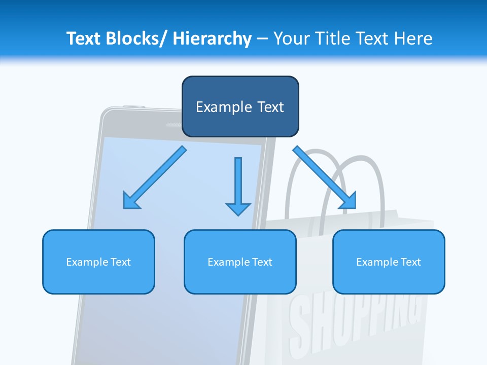 A Smart Phone Sitting Next To A Shopping Bag PowerPoint Template