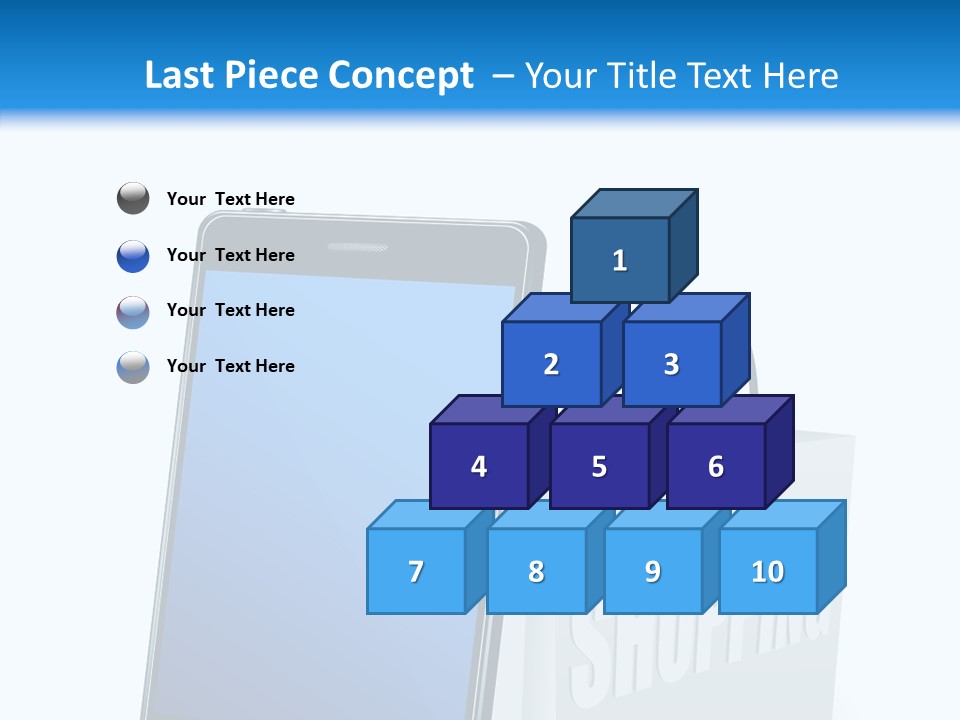 A Smart Phone Sitting Next To A Shopping Bag PowerPoint Template