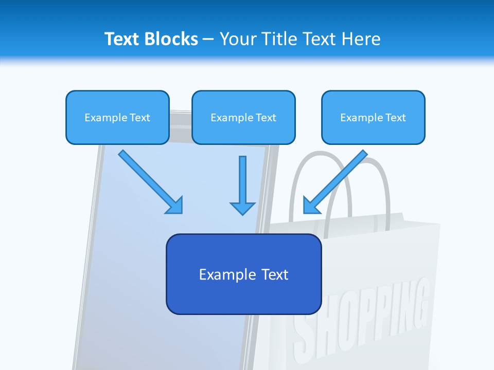 A Smart Phone Sitting Next To A Shopping Bag PowerPoint Template