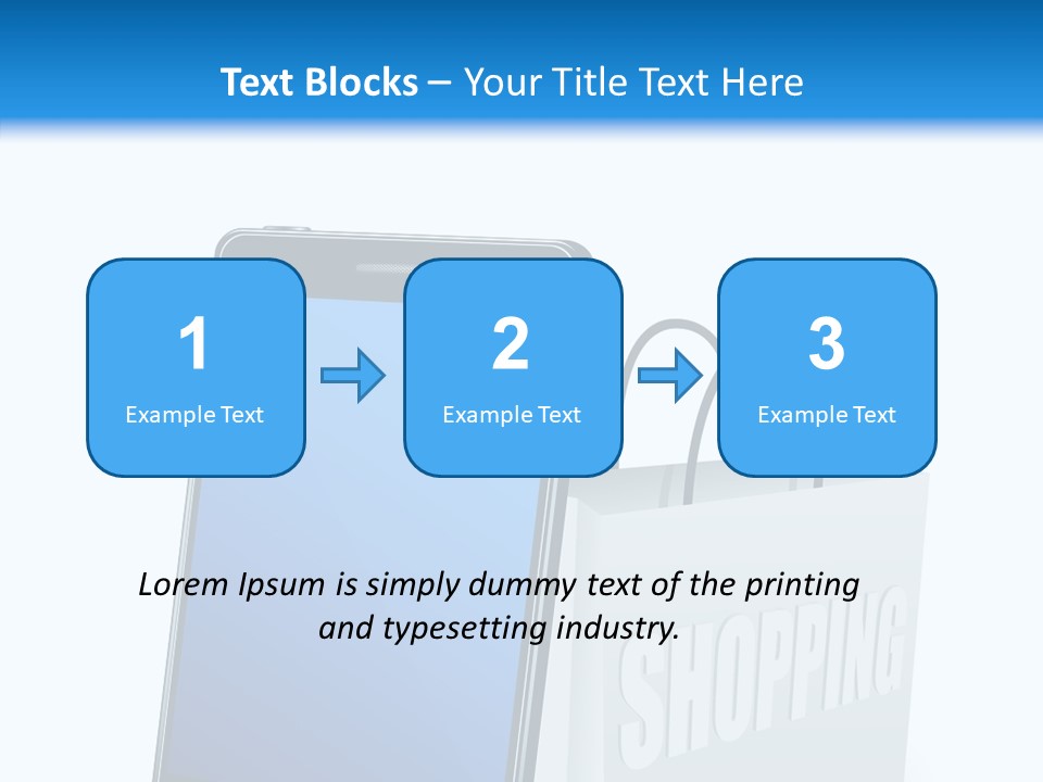 A Smart Phone Sitting Next To A Shopping Bag PowerPoint Template