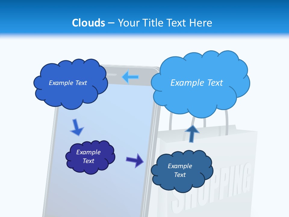 A Smart Phone Sitting Next To A Shopping Bag PowerPoint Template