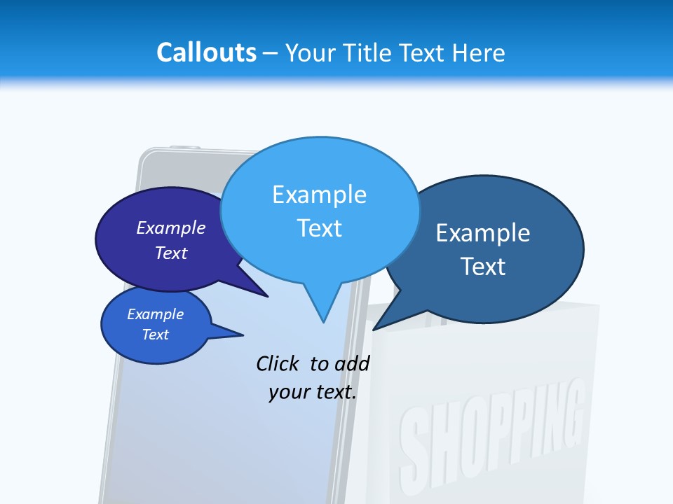 A Smart Phone Sitting Next To A Shopping Bag PowerPoint Template