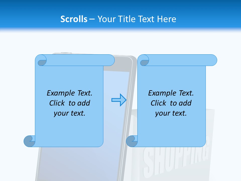 A Smart Phone Sitting Next To A Shopping Bag PowerPoint Template