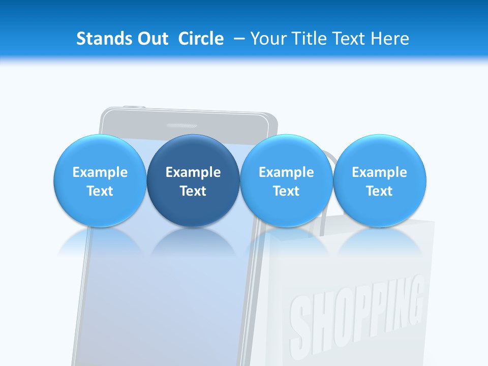 A Smart Phone Sitting Next To A Shopping Bag PowerPoint Template