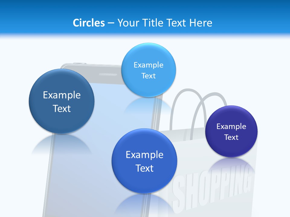 A Smart Phone Sitting Next To A Shopping Bag PowerPoint Template