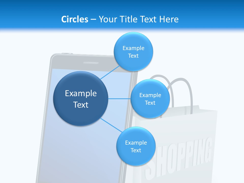 A Smart Phone Sitting Next To A Shopping Bag PowerPoint Template