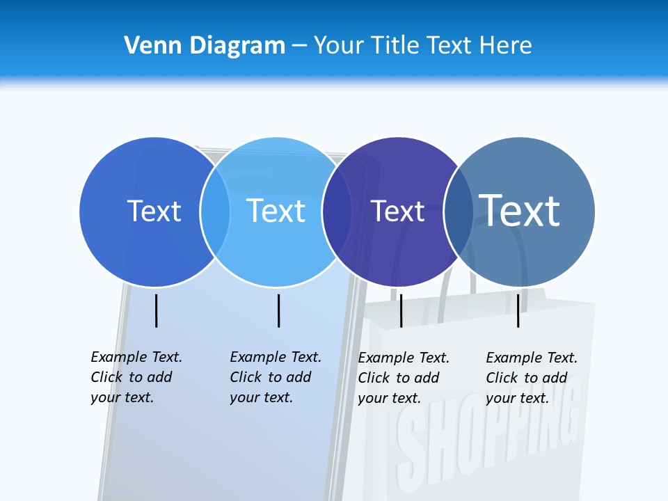 A Smart Phone Sitting Next To A Shopping Bag PowerPoint Template