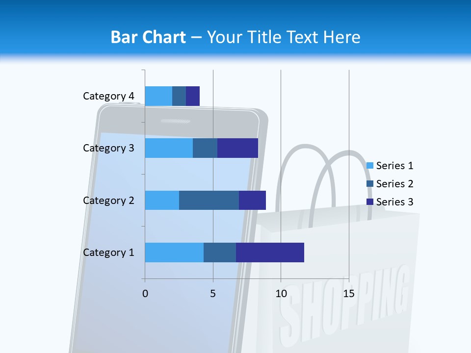 A Smart Phone Sitting Next To A Shopping Bag PowerPoint Template