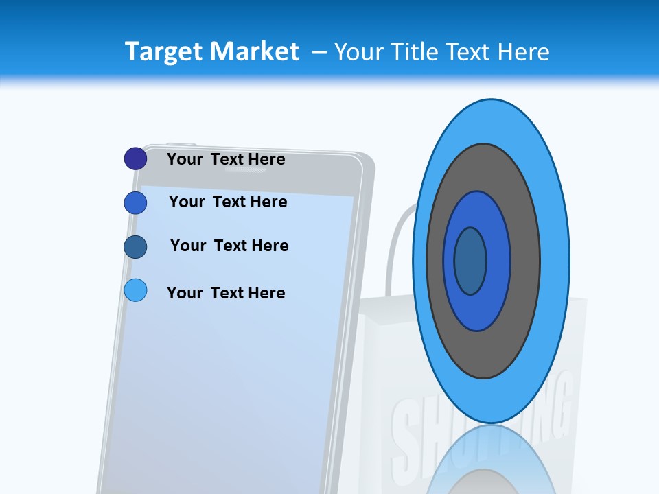 A Smart Phone Sitting Next To A Shopping Bag PowerPoint Template