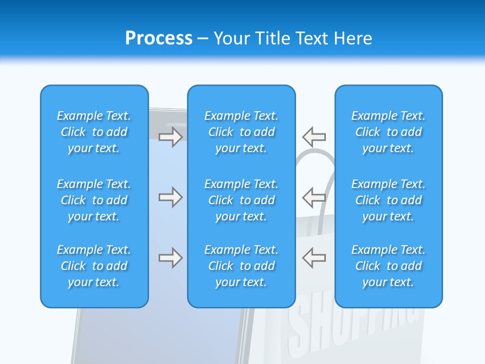A Smart Phone Sitting Next To A Shopping Bag PowerPoint Template