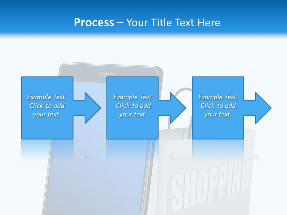 A Smart Phone Sitting Next To A Shopping Bag PowerPoint Template