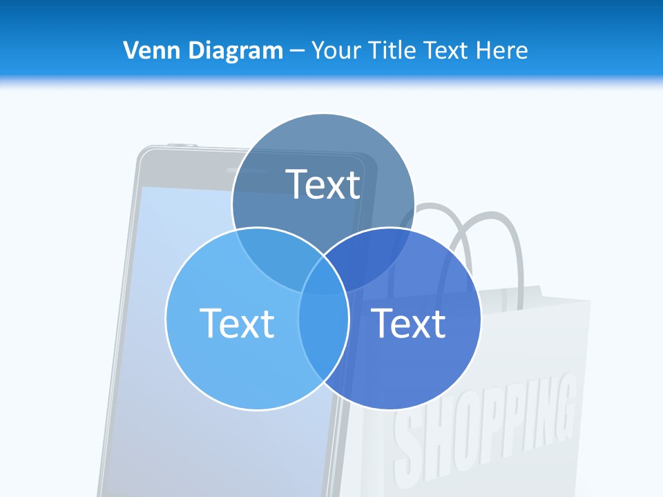 A Smart Phone Sitting Next To A Shopping Bag PowerPoint Template