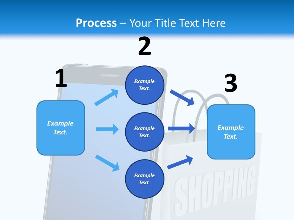 A Smart Phone Sitting Next To A Shopping Bag PowerPoint Template