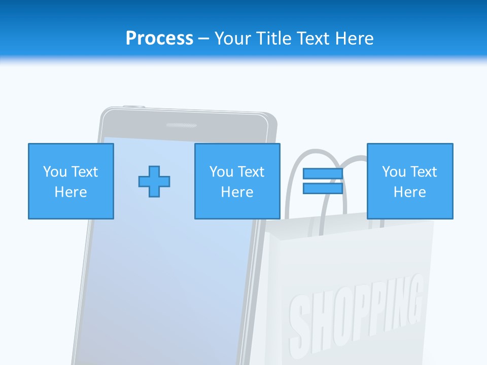 A Smart Phone Sitting Next To A Shopping Bag PowerPoint Template