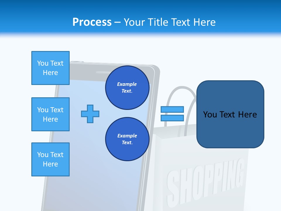 A Smart Phone Sitting Next To A Shopping Bag PowerPoint Template