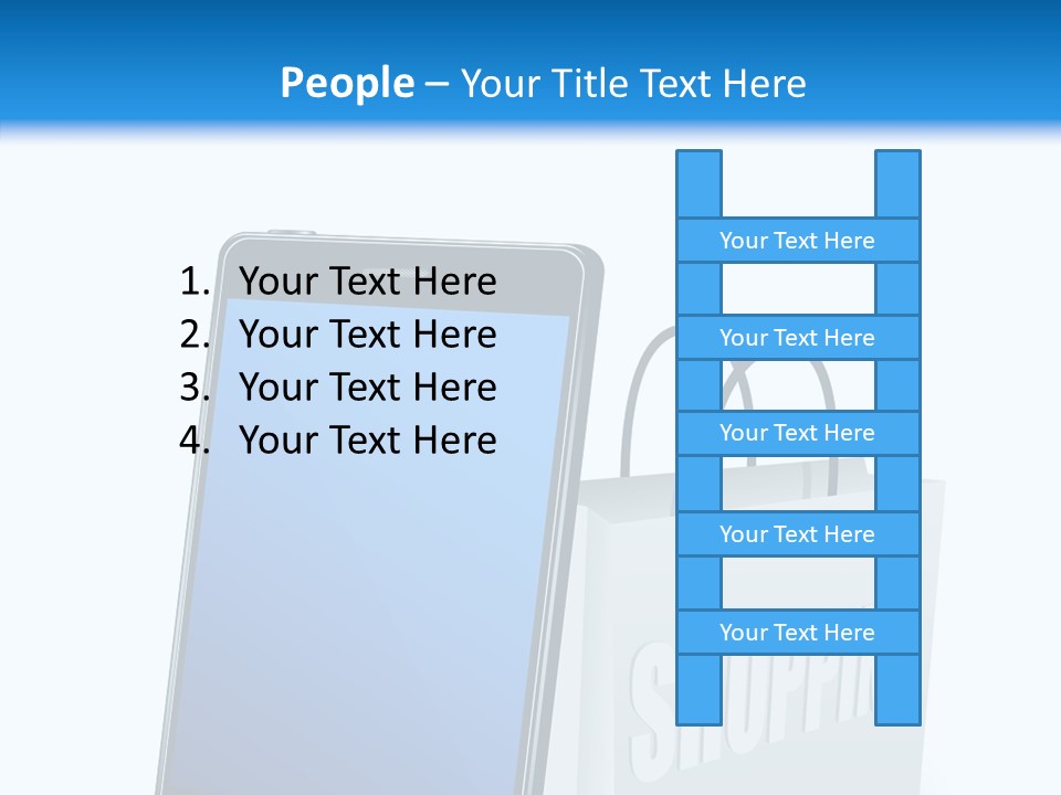A Smart Phone Sitting Next To A Shopping Bag PowerPoint Template
