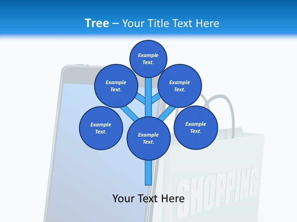 A Smart Phone Sitting Next To A Shopping Bag PowerPoint Template