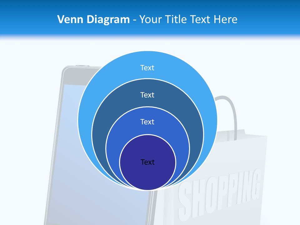 A Smart Phone Sitting Next To A Shopping Bag PowerPoint Template