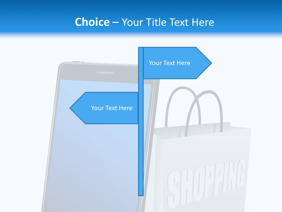 A Smart Phone Sitting Next To A Shopping Bag PowerPoint Template