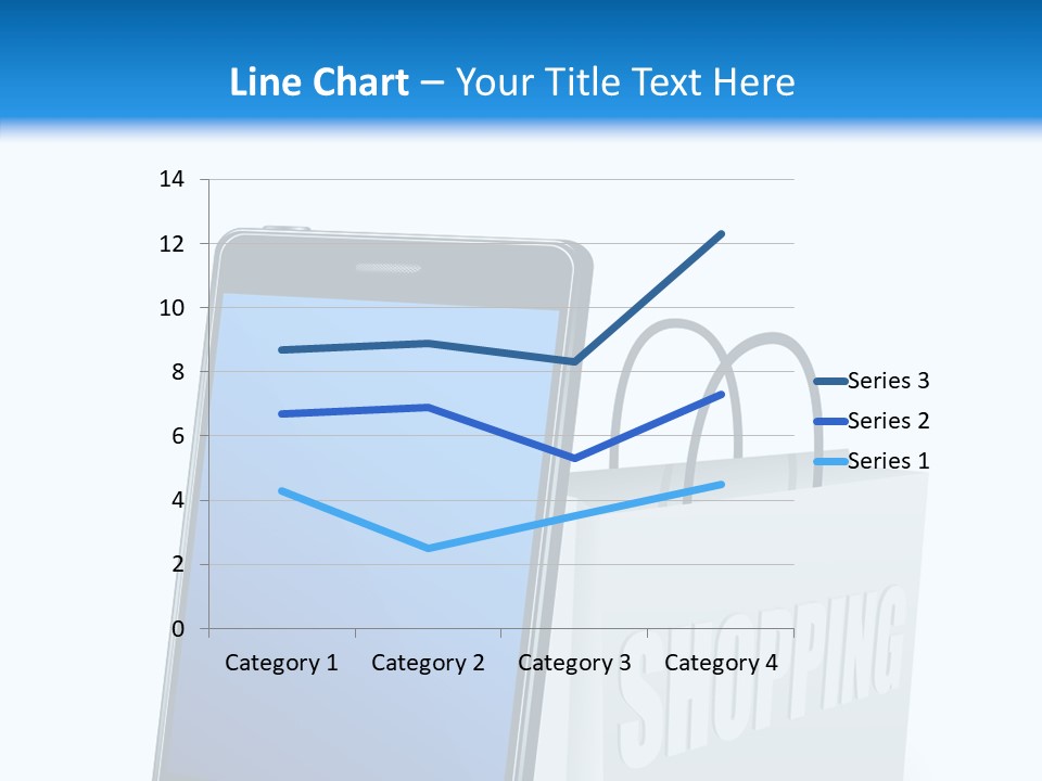 A Smart Phone Sitting Next To A Shopping Bag PowerPoint Template