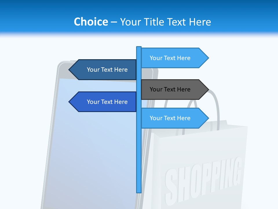 A Smart Phone Sitting Next To A Shopping Bag PowerPoint Template