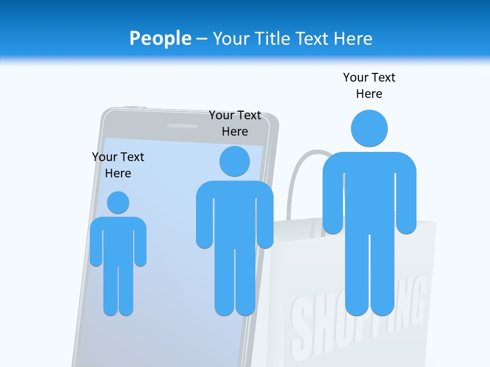 A Smart Phone Sitting Next To A Shopping Bag PowerPoint Template