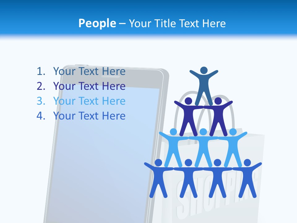 A Smart Phone Sitting Next To A Shopping Bag PowerPoint Template