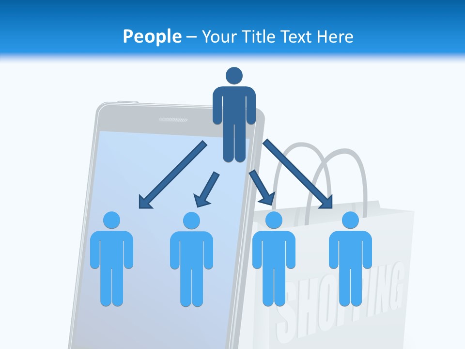 A Smart Phone Sitting Next To A Shopping Bag PowerPoint Template