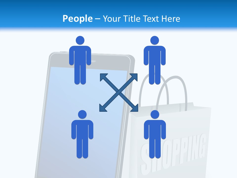 A Smart Phone Sitting Next To A Shopping Bag PowerPoint Template