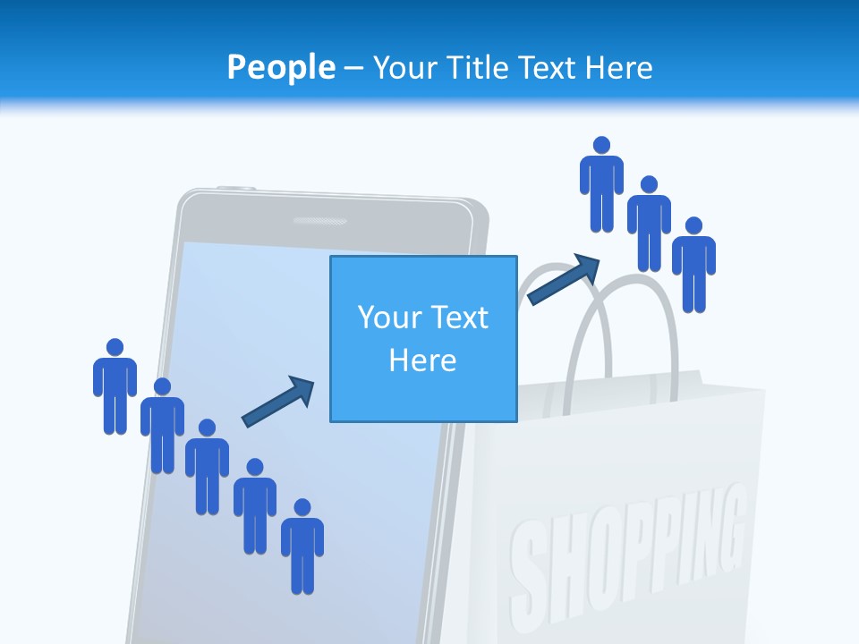 A Smart Phone Sitting Next To A Shopping Bag PowerPoint Template