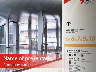 Interior Background Pavilion Fiera Milano PowerPoint Template